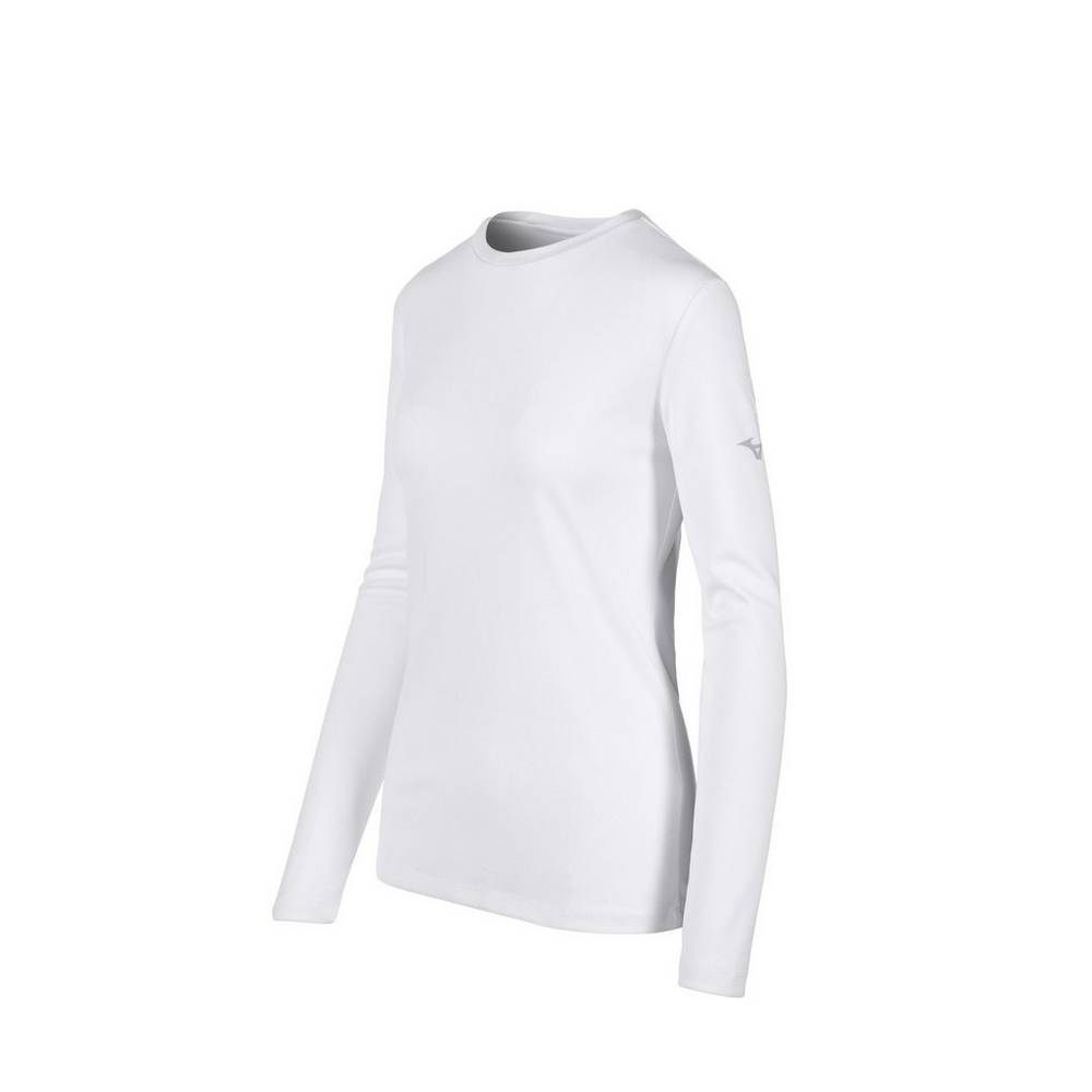 Damske Tričko Mizuno Long Sleeve Biele Vypredaj ATIM92057